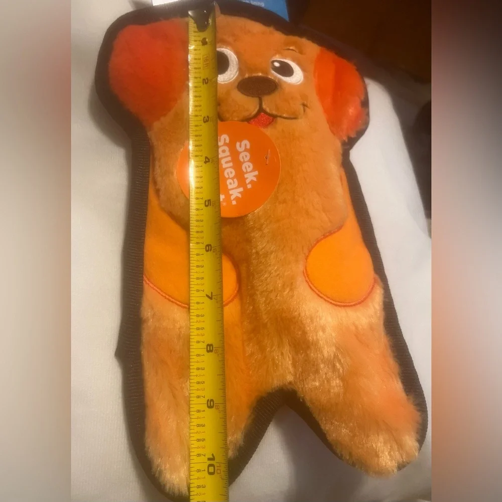 NWT Outward Hound Durablez Orange Plush Dog Toy